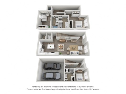 Floor plan for 3 beds, 3.5 baths, 1779 sqft
